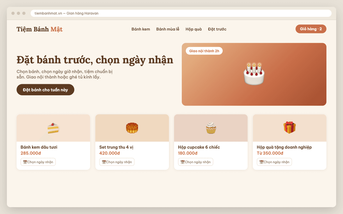Tiệm bánh lên online A–Z